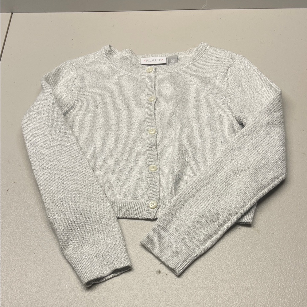 Place Light Gray Girls  Cardigan Sweater